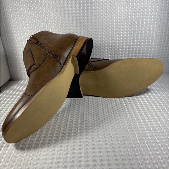 Gino Vitale Men\'s Double Monk Strap Cap Toe Dress Boots UV204 Brown Size 11 Gino Vitale Men\'s Double Monk Strap Cap Toe Dress Boots UV204 Brown Size 11